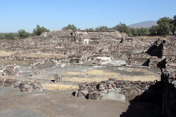 Teotihuacan Pyramider Mexiko Del Den Arkeologiska Platsen Mexikos Bäcken Bara — Stockfoto