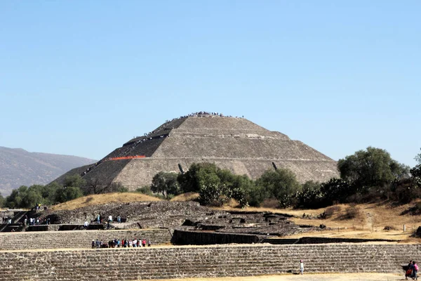 Teotihuacan Pyramidy Mexiku Jsou Součástí Archeologického Naleziště Pánvi Mexika Pouhých — Stock fotografie