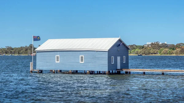 Crawley Edge Boathouse Alias Blue Boathouse Dans Rivière Swan Perth — Photo