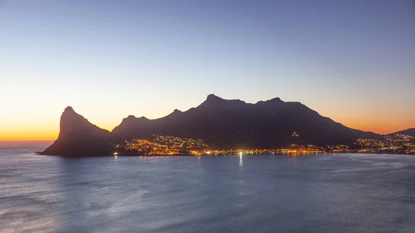 Tramonto Hout Bay Visto Chapman Peak Drive Cape Peninsula Western — Foto Stock