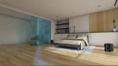 modern yatak odası iç