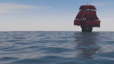 Kırmızı satış ile gemi