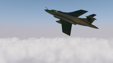 Bulutların üzerinde askeri uçak