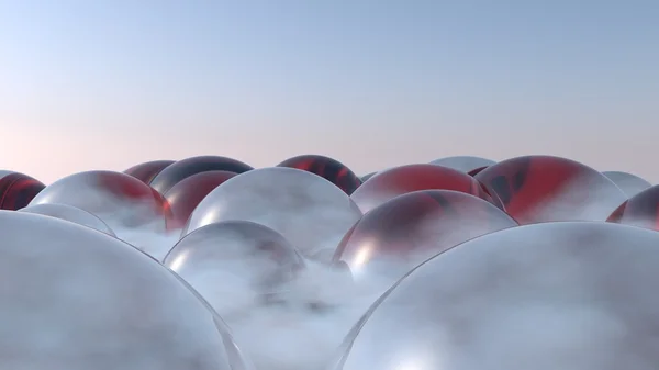 Glazen bollen in de wolken — Stockfoto