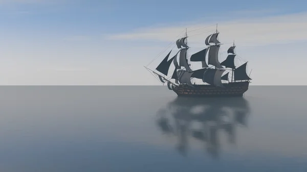 Siyah satış ile gemi — Stok fotoğraf