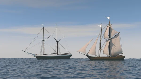 Barcos Vintage en el océano —  Fotos de Stock