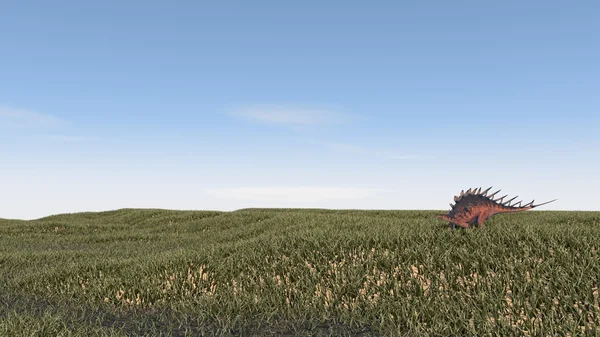 Roter Kentrosaurus zu Fuß — Stockfoto