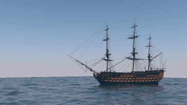 Старий корабель в океані — стокове фото