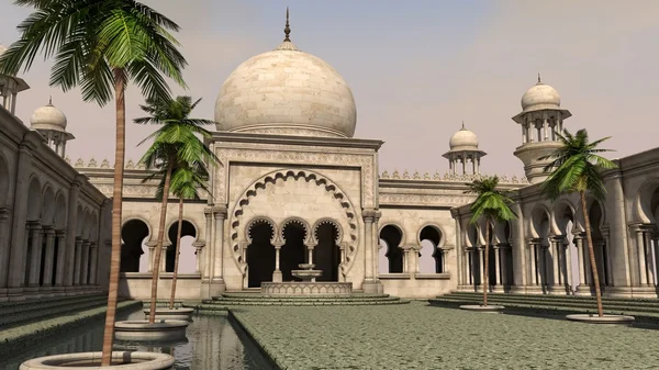 Arabischer Palast mit Palmen — Stockfoto