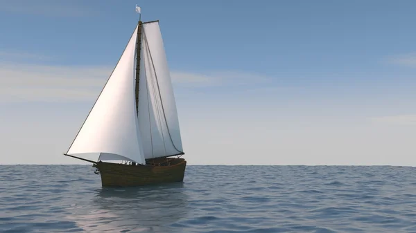 Beyaz satış ile gemi — Stok fotoğraf