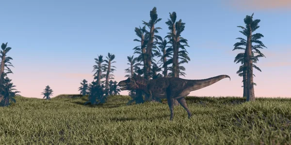 Tarbosaurus caminando en tempsky grove — Foto de Stock