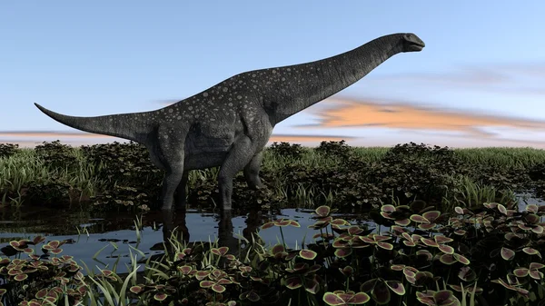 Titanosaurus in Sumpfgewässern — Stockfoto