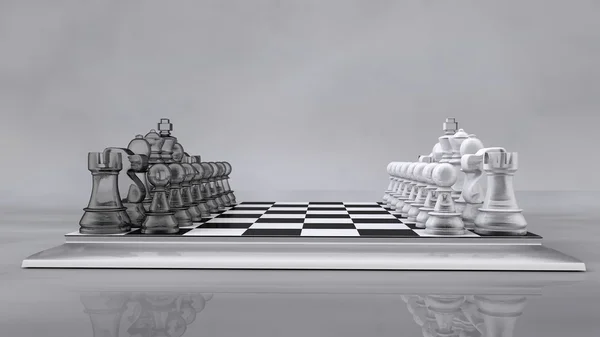 Jeu d'échecs en verre — Photo