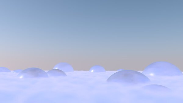 Glass spheres in the clouds