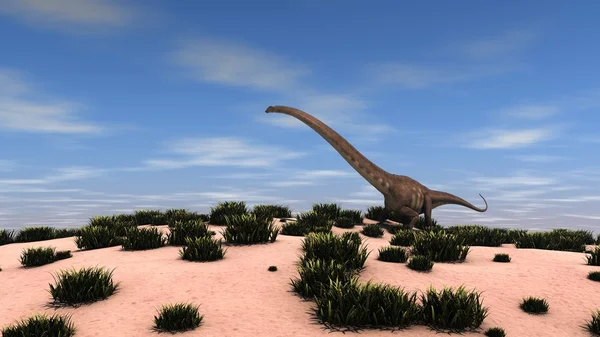Gigantické mamenchisaurus v přírodě — Stock fotografie