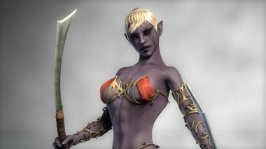 Karanlık elf kadın savaşçı