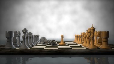 Gümüş ve altın Satranç Seti