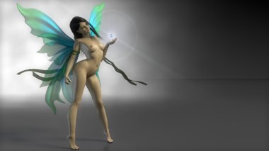 Yeşil kanatlı seksi peri