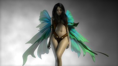 Yeşil kanatlı seksi peri