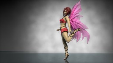pembe kanatlı güzel peri