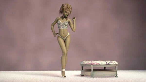 Erotische jong meisje in lingerie — Stockfoto