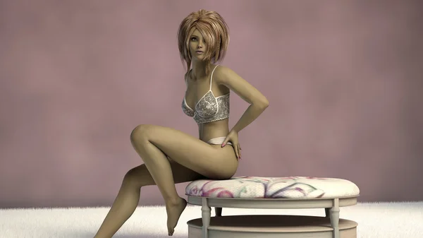 Jovem erótico em lingerie — Fotografia de Stock