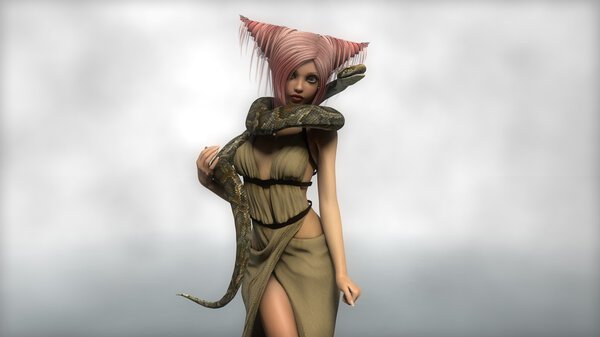 elf girl with python