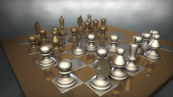 Šachovnice s figurkami — Stock fotografie