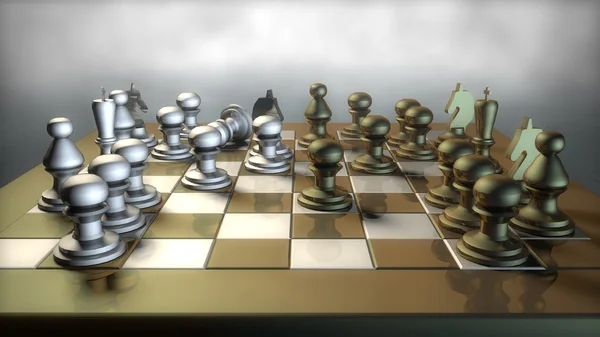 Шахова дошка з фігурами — стокове фото
