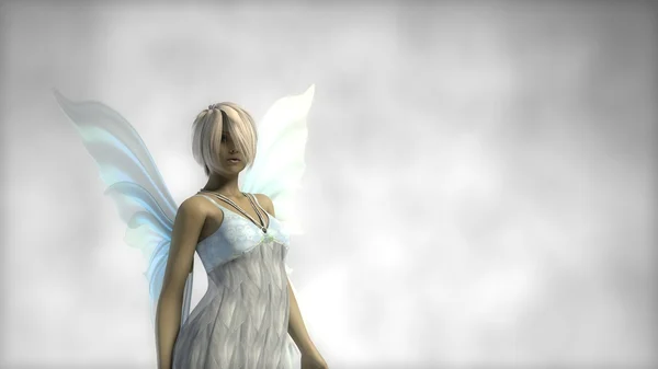 青い翼を持つ美しい妖精 — ストック写真
