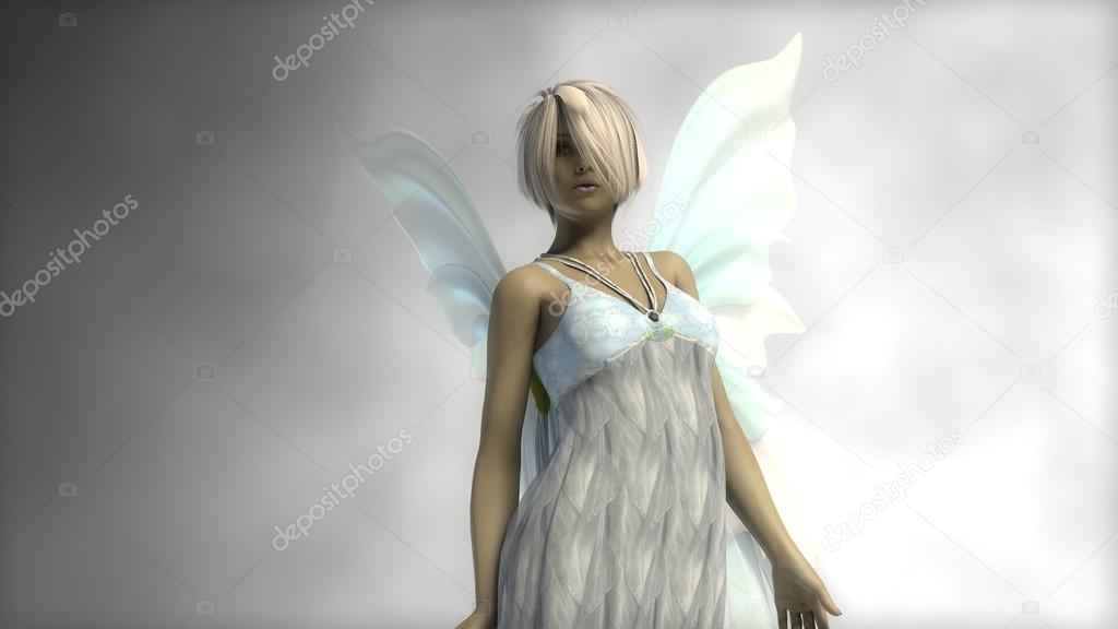 beautiful fairy with blue wings