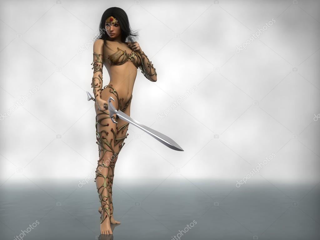 warrior girl with sword