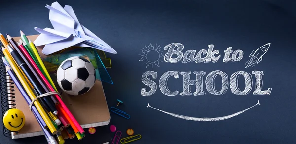Art welcome Back To School Banner; School Supplies Tumblr — Stock Photo, Image