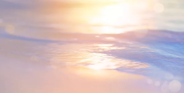 Bokeh Solnedgång Ljus Bakgrund Sommaren Havet Strand — Stockfoto