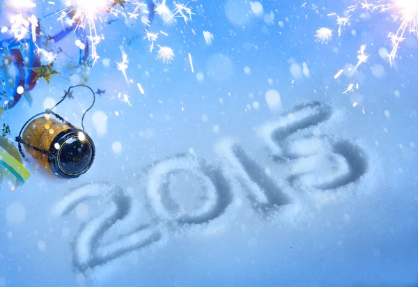 Art 2015 Nieuwjaar partij met champagne — Stockfoto