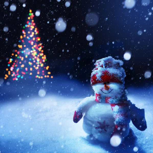 Arte Natal boneco de neve — Fotografia de Stock