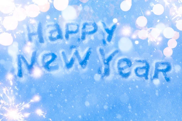 Arte Feliz Ano Novo lettering cartão de saudação — Fotografia de Stock
