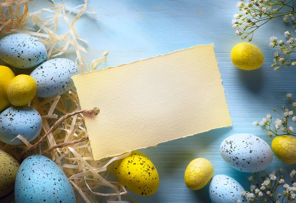 Arte Ovos de páscoa coloridos. Contexto com ovos de páscoa — Fotografia de Stock