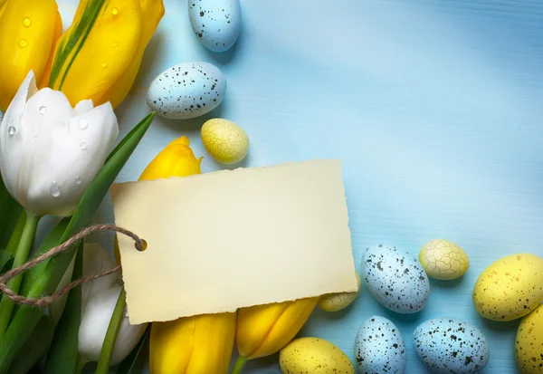 Arte Huevos coloridos de Pascua. Fondo con huevos de Pascua —  Fotos de Stock