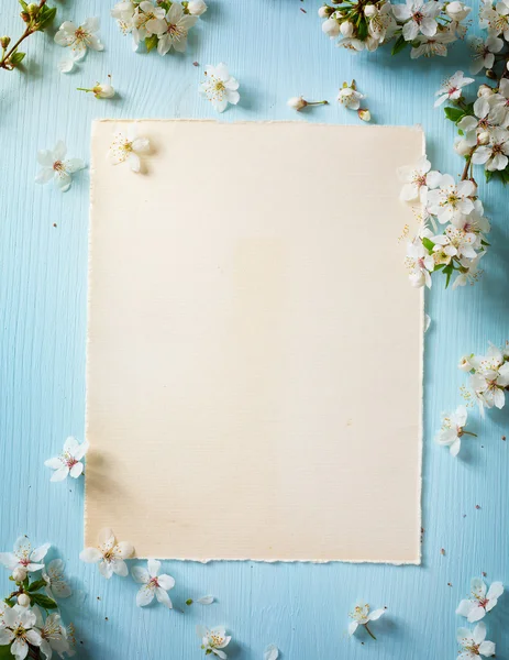 Мистецтво Весняний прикордонний фон з квіткою — стокове фото