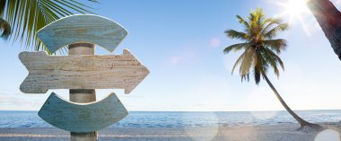 plaj sanat ahşap işareti