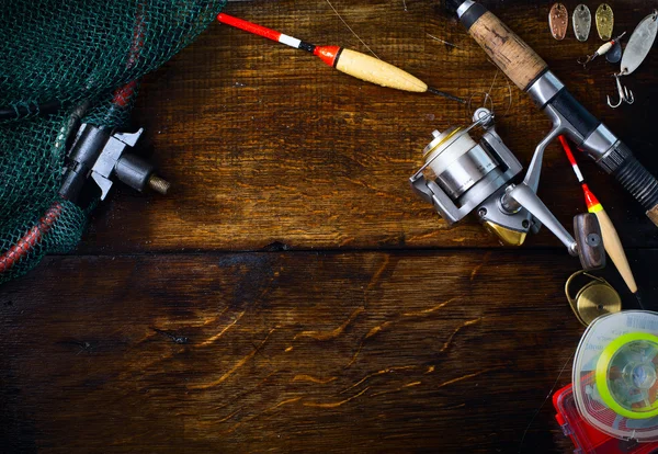 Arte esportes pesca vara e enfrentar o fundo — Fotografia de Stock