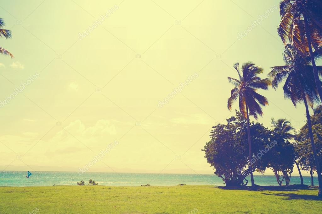 Art beautiful retro seaside view background — Stock Photo © Konstanttin