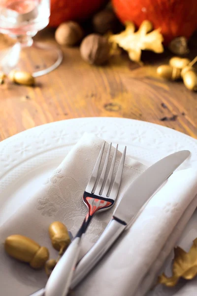 Umění šťastný den díkůvzdání večeře Pozvánka — Stock fotografie