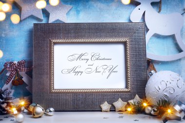 Sanat dekoratif Noel tebrik kartı için Noel çerçeve