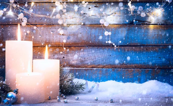 Sanat tatil ışık ve Noel ağaçları ile Noel arka plan — Stok fotoğraf