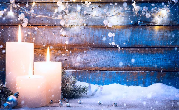 Arte Fondo navideño con luz navideña y árboles de Navidad — Foto de Stock