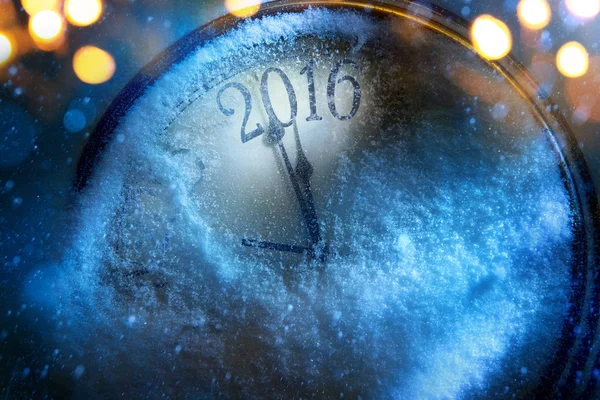 Art Christmas and New years clock 2016 — Stock Photo, Image