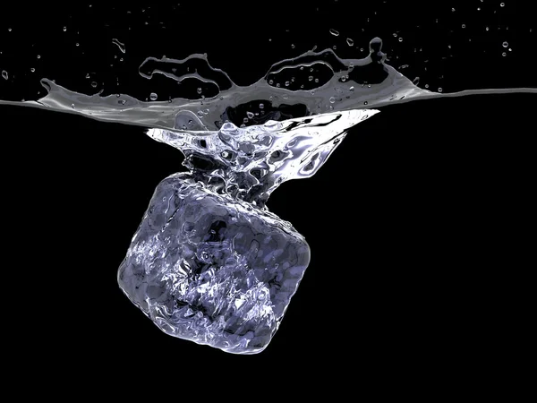 Respingo cubo de gelo — Fotografia de Stock