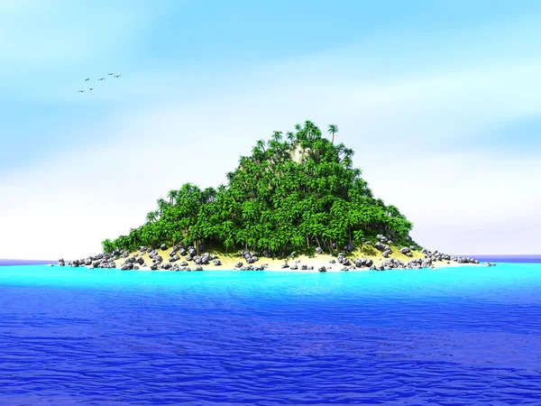Verloren tropisch eiland — Stockfoto